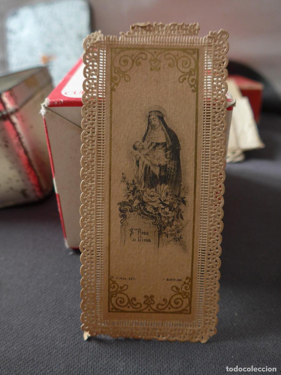 Postales: ESTAMPA RECORDATORIO CON PUNTILLA O CALADO CON ORACION A SANTA ROSA DE LIMA