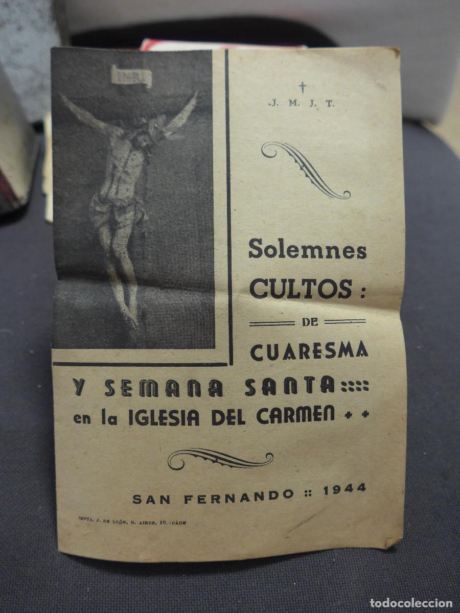 Postales: SOLEMNES CULTOS DE CUARESMA Y SEMANA SANTA EN SANFERNANDO 1944