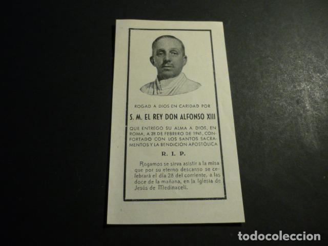 Postales: RECORDATORIO DEFUNCION ALFONSO XIII 1941