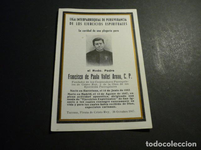 Cartoline: RECORDATORIO DEFUNCION PADRE FRANCISCO DE PAULA VALLET ARNAU