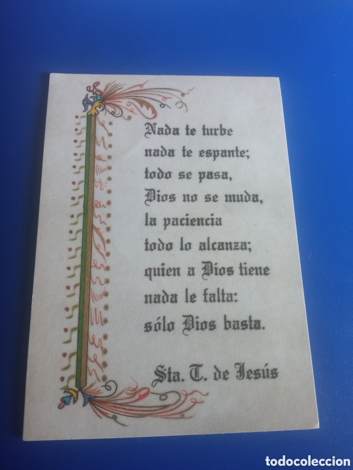 Postales: Bonita postal de la Colecci&oacute;n, Pensamientos de Santa Teresa de Jes&uacute;s