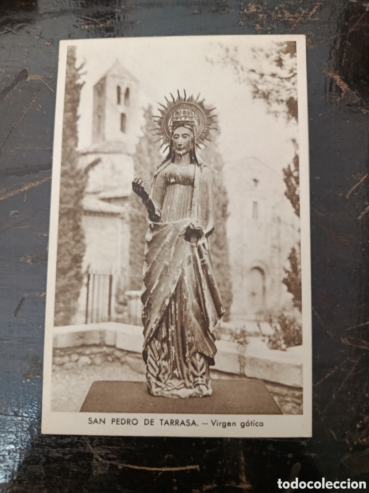 Postales: Postal San pedro de Tarrasa virgen g&oacute;tica