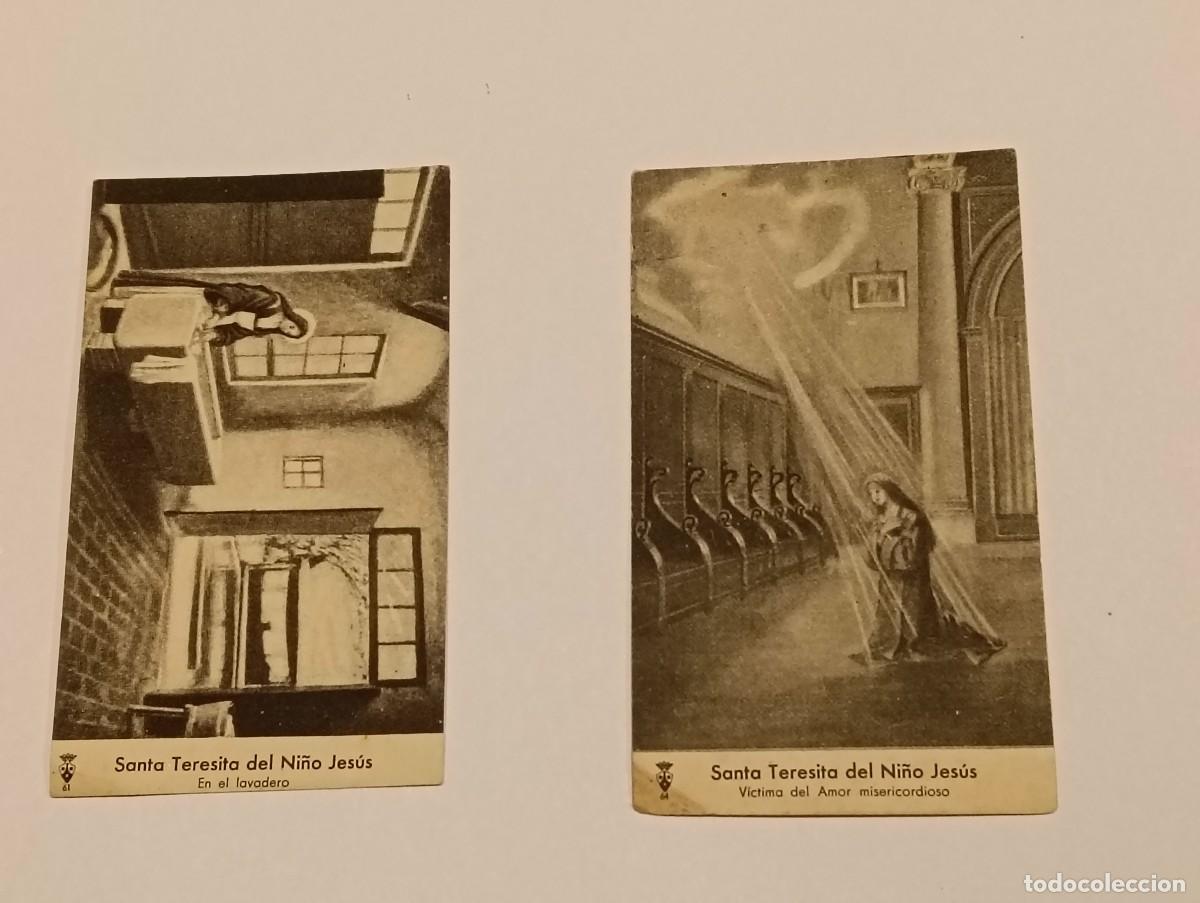 Postales: Lote de 2 antiguas estampas de Santa Teresita del Ni&ntilde;o Jes&uacute;s - Serie numerada - Vintage