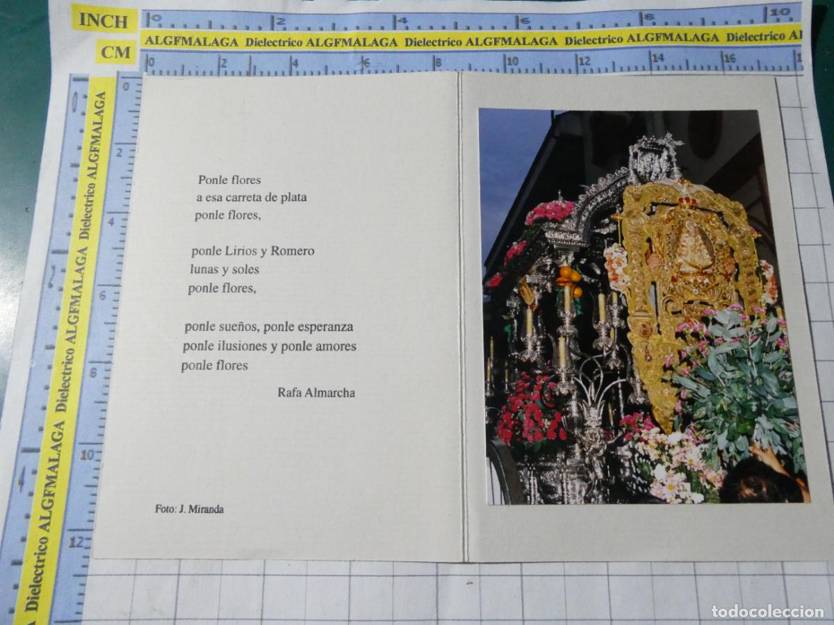 Postcards: RECORDATORIO RELIGIOSO SEMANA SANTA. SEVILLA 1999 NUESTRA SE&Ntilde;ORA ROC&Iacute;O TRIANA. A399