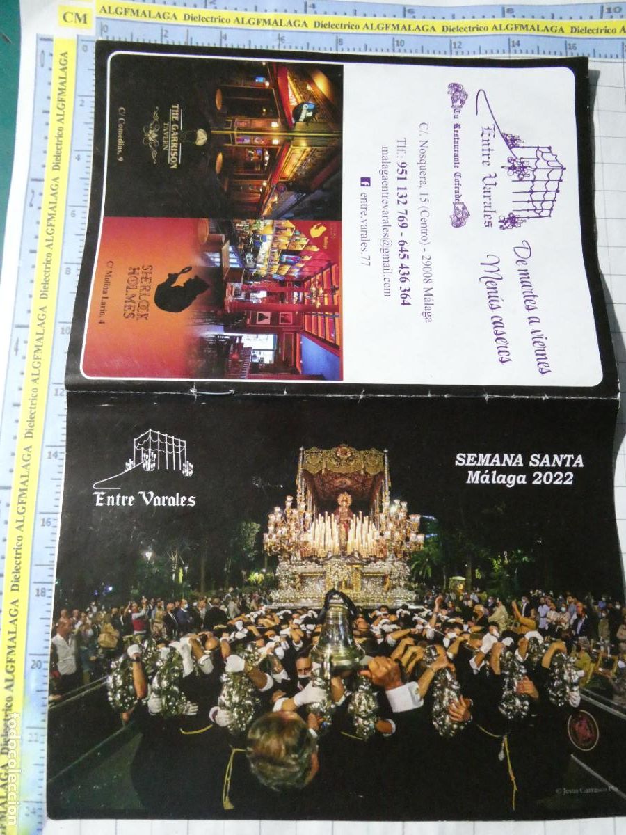 Postales: RECORDATORIO RELIGIOSO SEMANA SANTA. M&Aacute;LAGA ITINERARIO HORARIO PROCESIONES 2022. A405