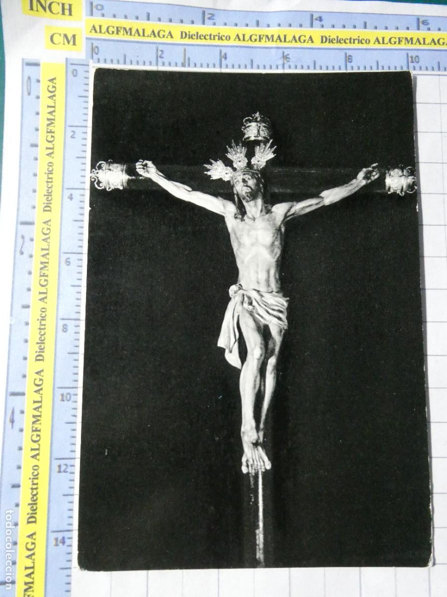 Postales: POSTAL RELIGIOSA SEMANA SANTA. MALAGA A&Ntilde;O 1962, SANT&Iacute;SIMO CRISTO DE LA EXPIRACI&Oacute;N DE BENLLIURE. 1664