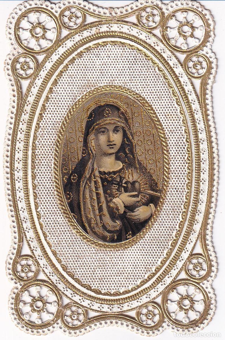 Postales: ESTAMPILLA RELIGIOSA DE PUNTILLA DE UNA VIRGEN