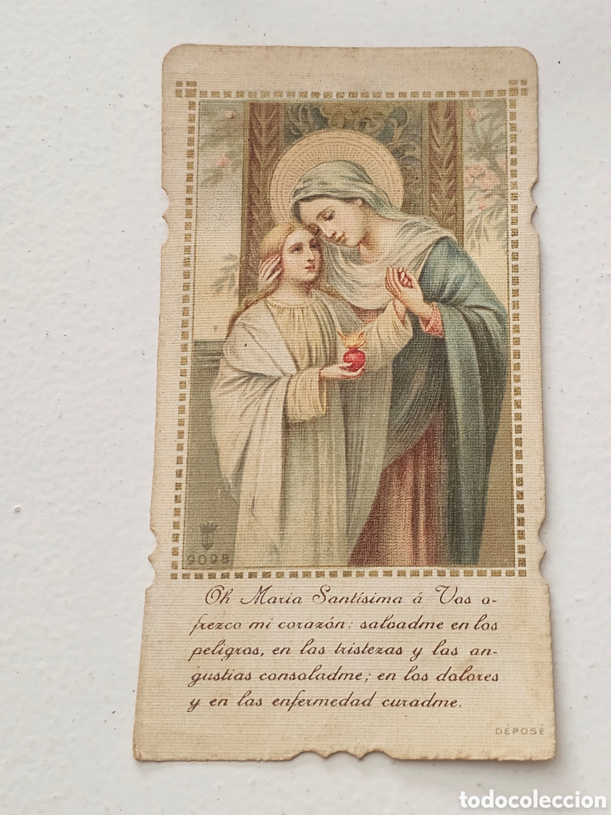 Postales: Estampita Oh Mar&iacute;a Sant&iacute;sima os ofrezco... n&deg; 9098 Meissner & Buch