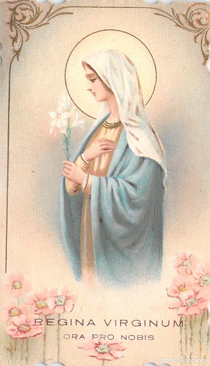 Postales: Estampa Estampa de la Virgen Mar&iacute;a Regina Virginum con Oraci&oacute;n