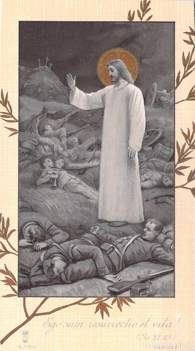 Postales: Estampa Oraci&oacute;n de Benedicto XV por la Paz y Jesucristo con Soldados
