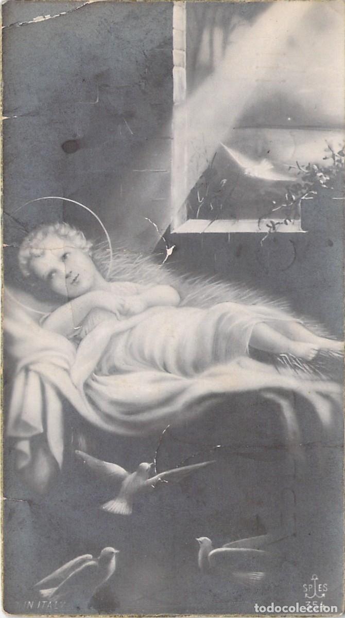 Postales: Estampa Antigua Ni&ntilde;o Jes&uacute;s con Publicidad de Ganga en Pesetas