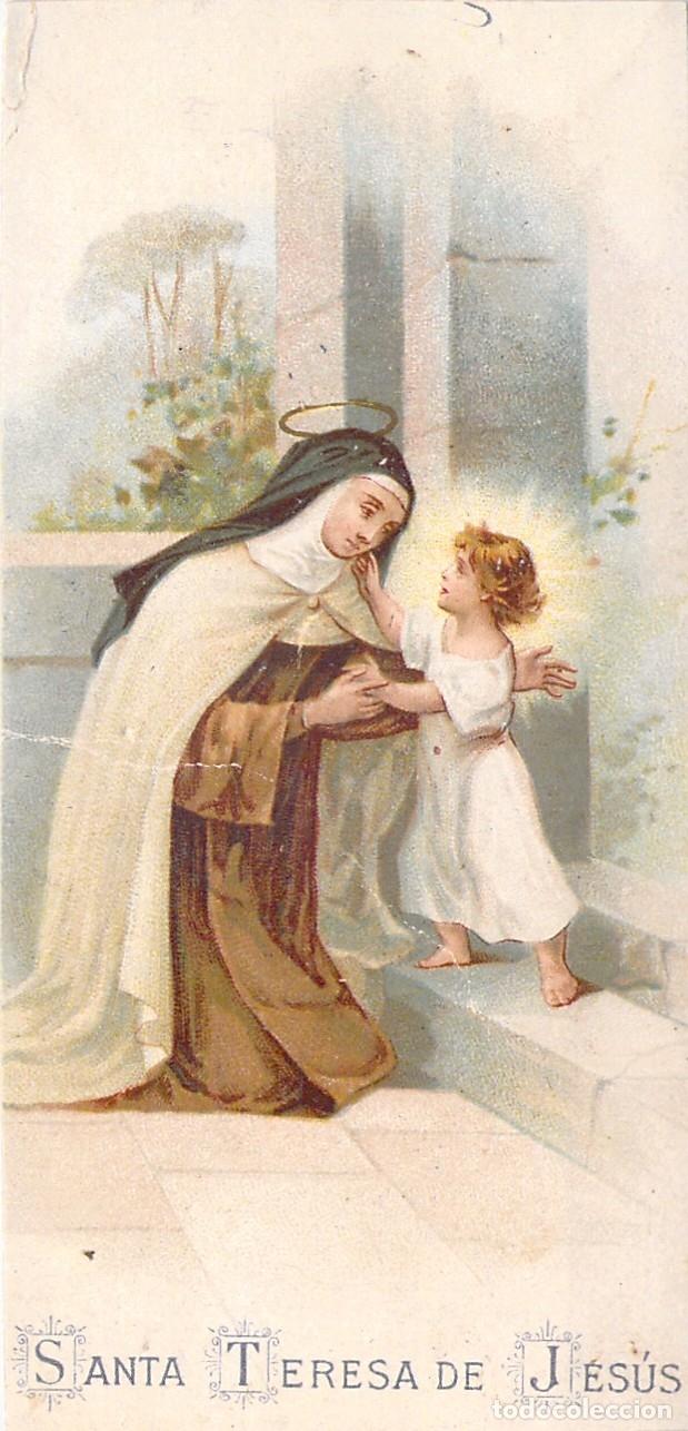 Postales: Estampa Religiosa de Santa Teresa de Jes&uacute;s con Oraci&oacute;n