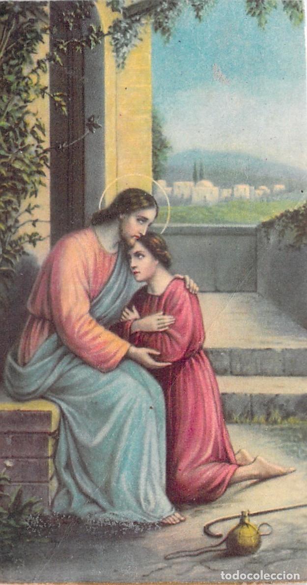 Postales: Estampa Religiosa de Jes&uacute;s Consolando a un Joven Peregrino