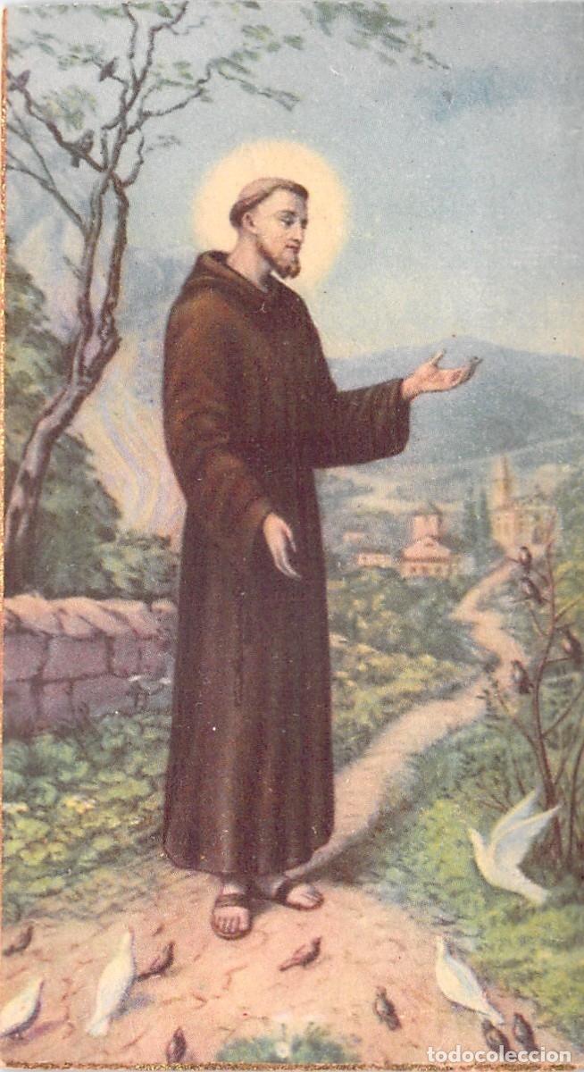 Postales: Estampa Religiosa de San Francisco de As&iacute;s con Palomas