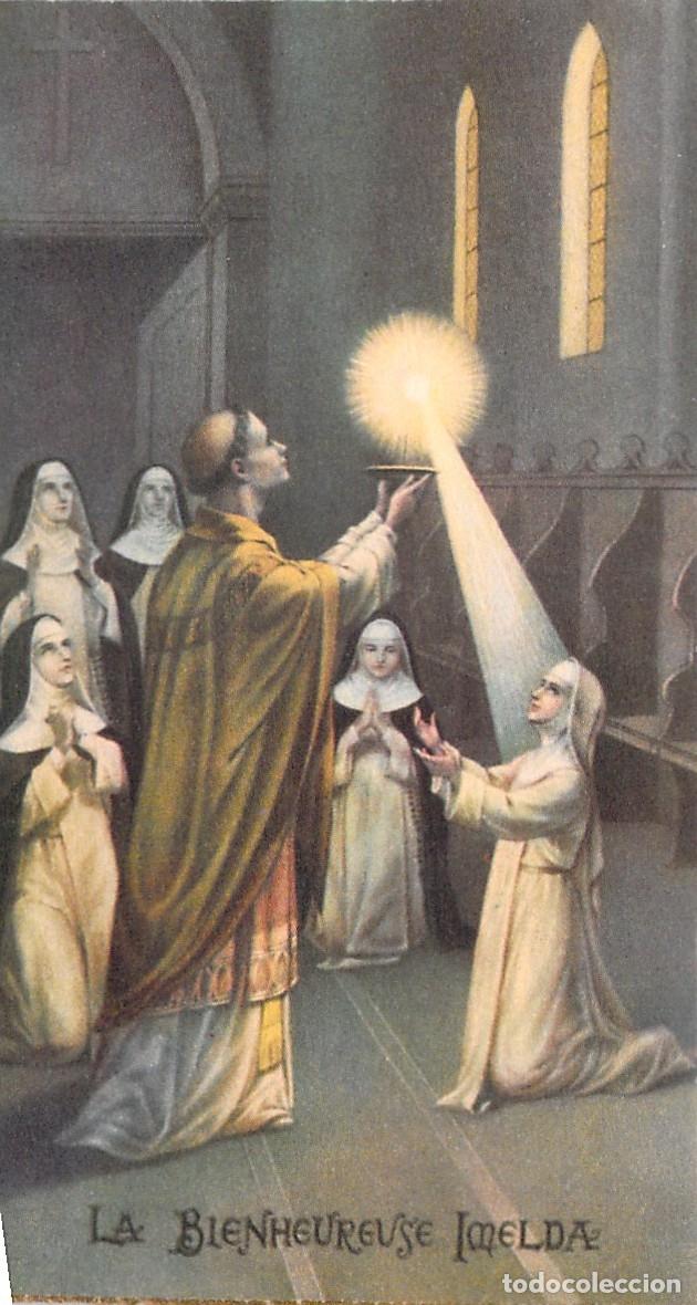 Cartoline: Estampa de la Beata Imelda Lambertini y el Milagro de la Eucarist&iacute;a