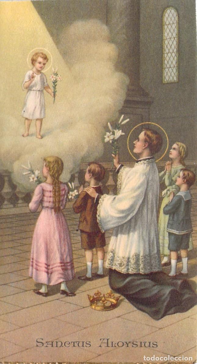 Cartoline: Estampa Religiosa de San Luis Gonzaga con Ni&ntilde;os y el Ni&ntilde;o Jes&uacute;s