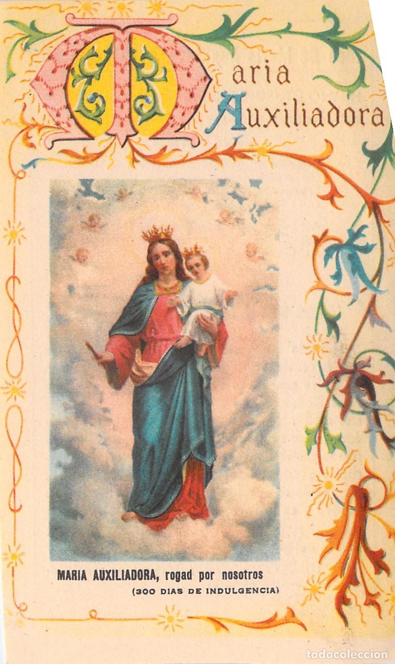 Postales: Estampa de Mar&iacute;a Auxiliadora con Himno Lit&uacute;rgico y Oraci&oacute;n Devocional