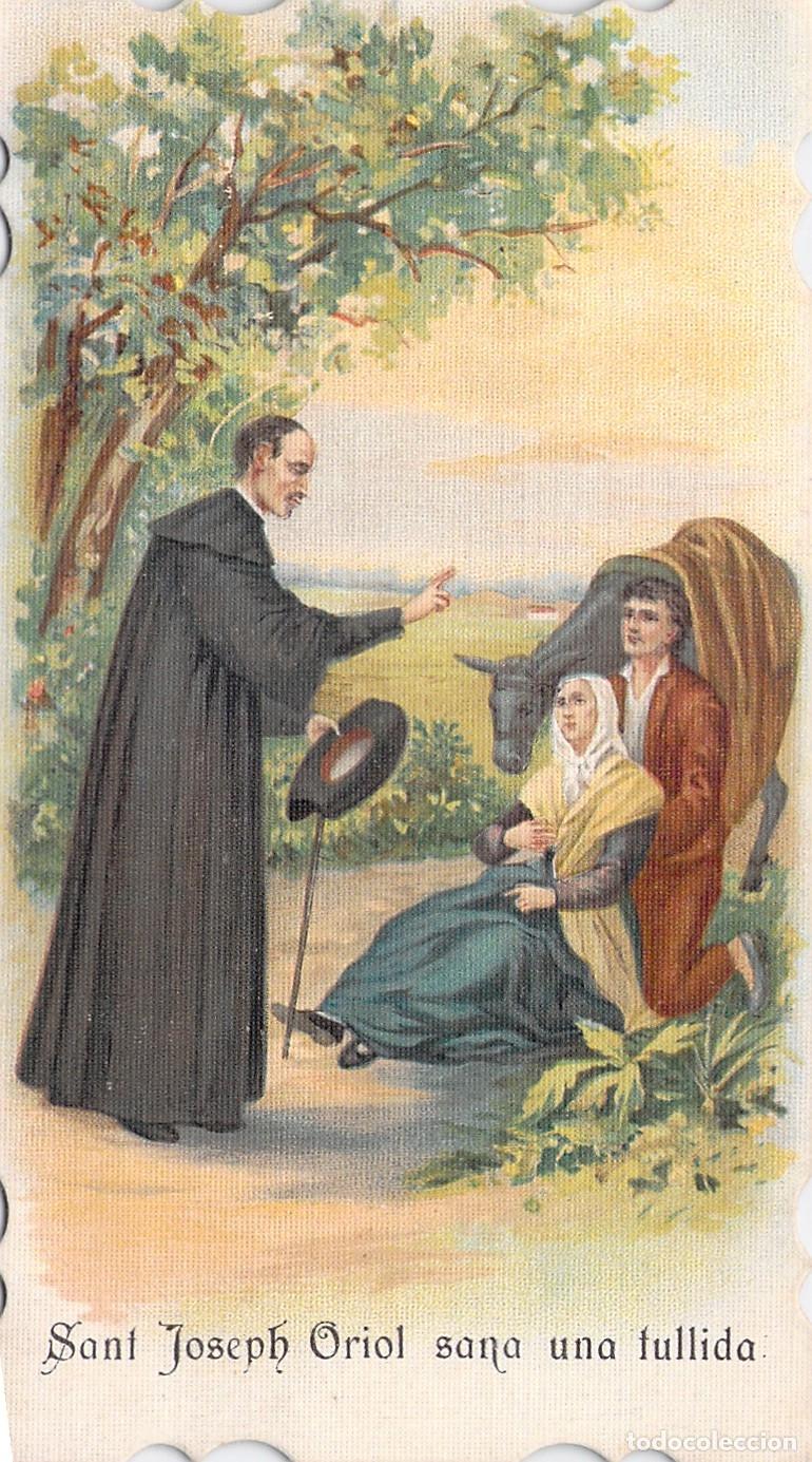 Postales: Estampa de San Jos&eacute; Oriol Curando a una Tullida, Oraci&oacute;n