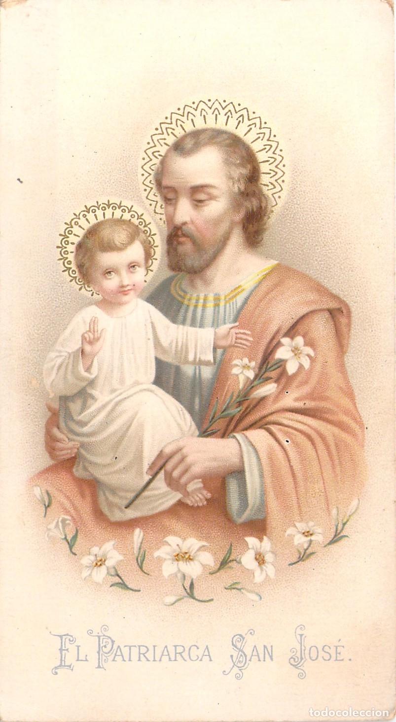 Postales: Estampa Estampa de San Jos&eacute; con el Ni&ntilde;o Jes&uacute;s y Oraci&oacute;n