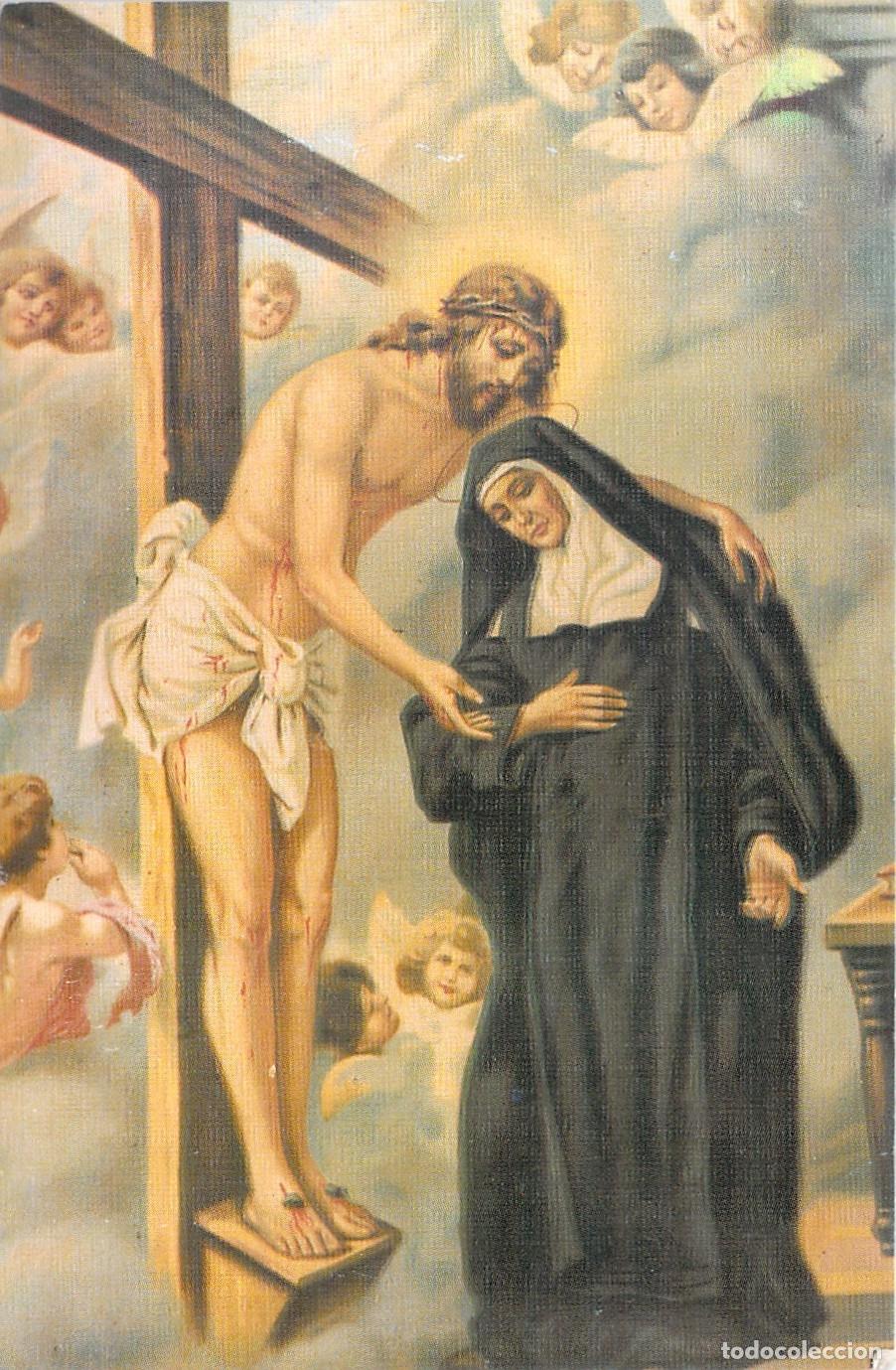 Postales: Estampa Beata In&eacute;s de Benig&aacute;nim y Jesucristo