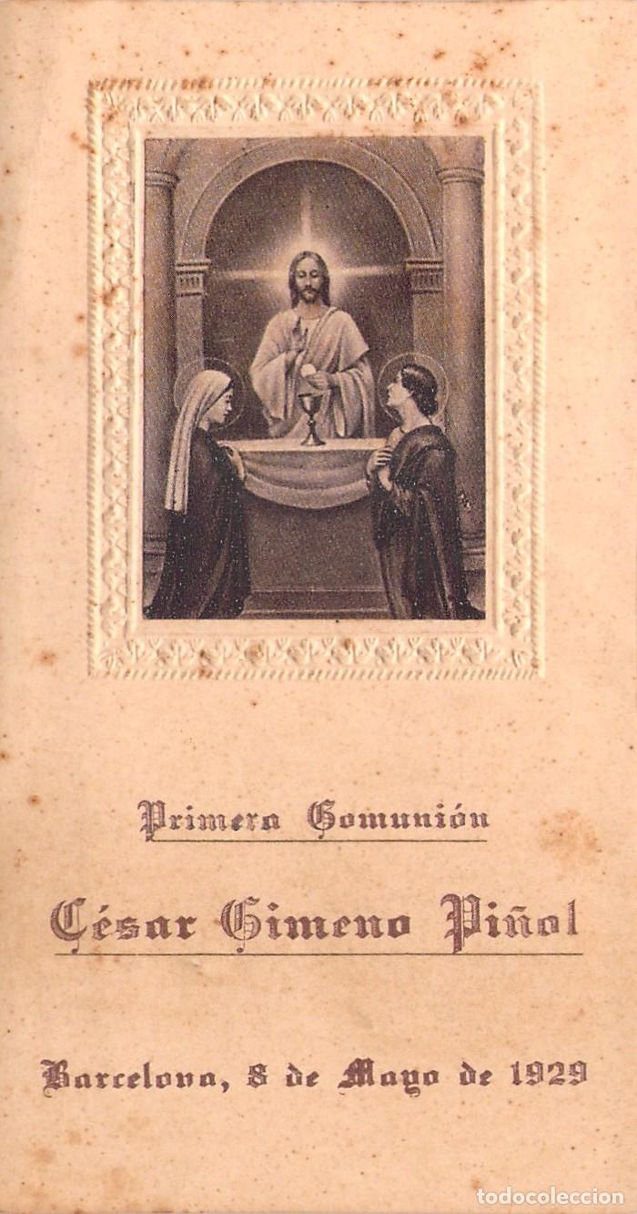 Postales: Estampa Recordatorio de Primera Comuni&oacute;n Barcelona C&eacute;sar Gimeno