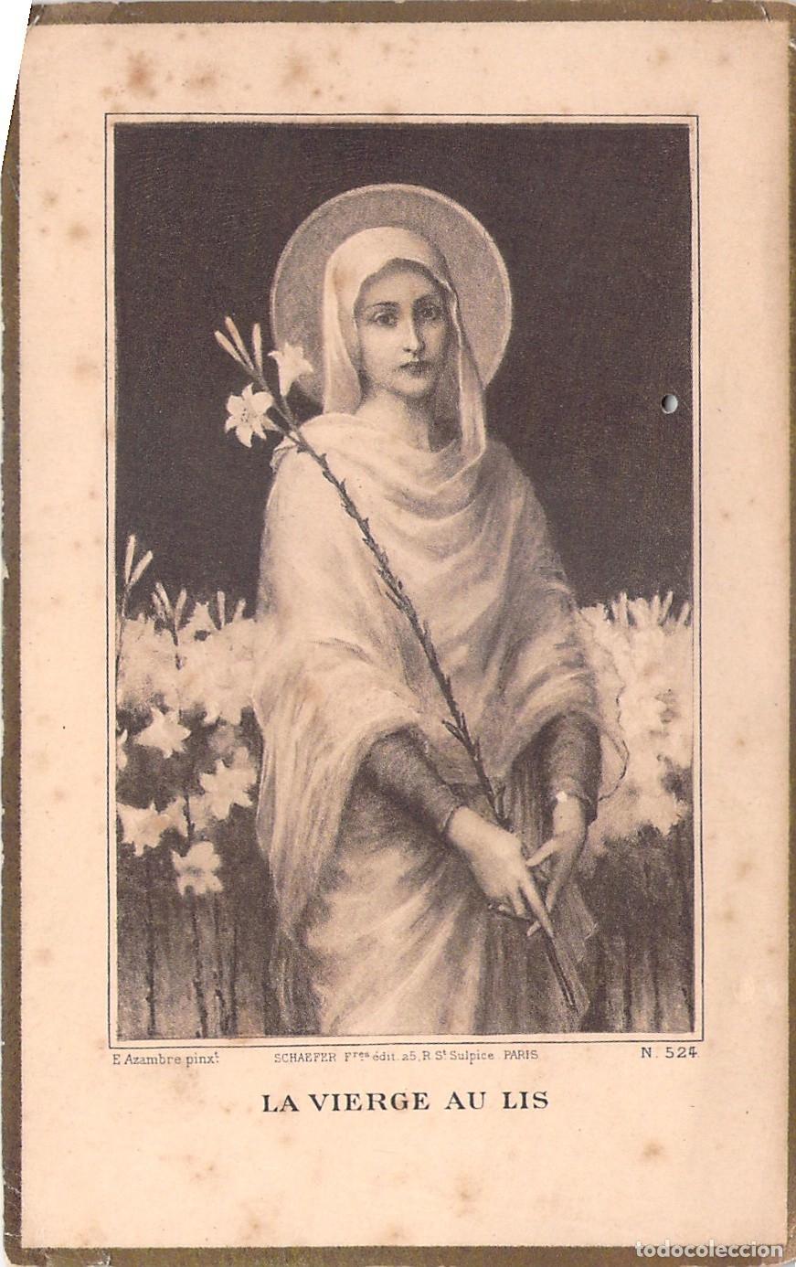 Postales: Estampa Art&iacute;stica Religiosa La Virgen del Lirio por E. Azambre