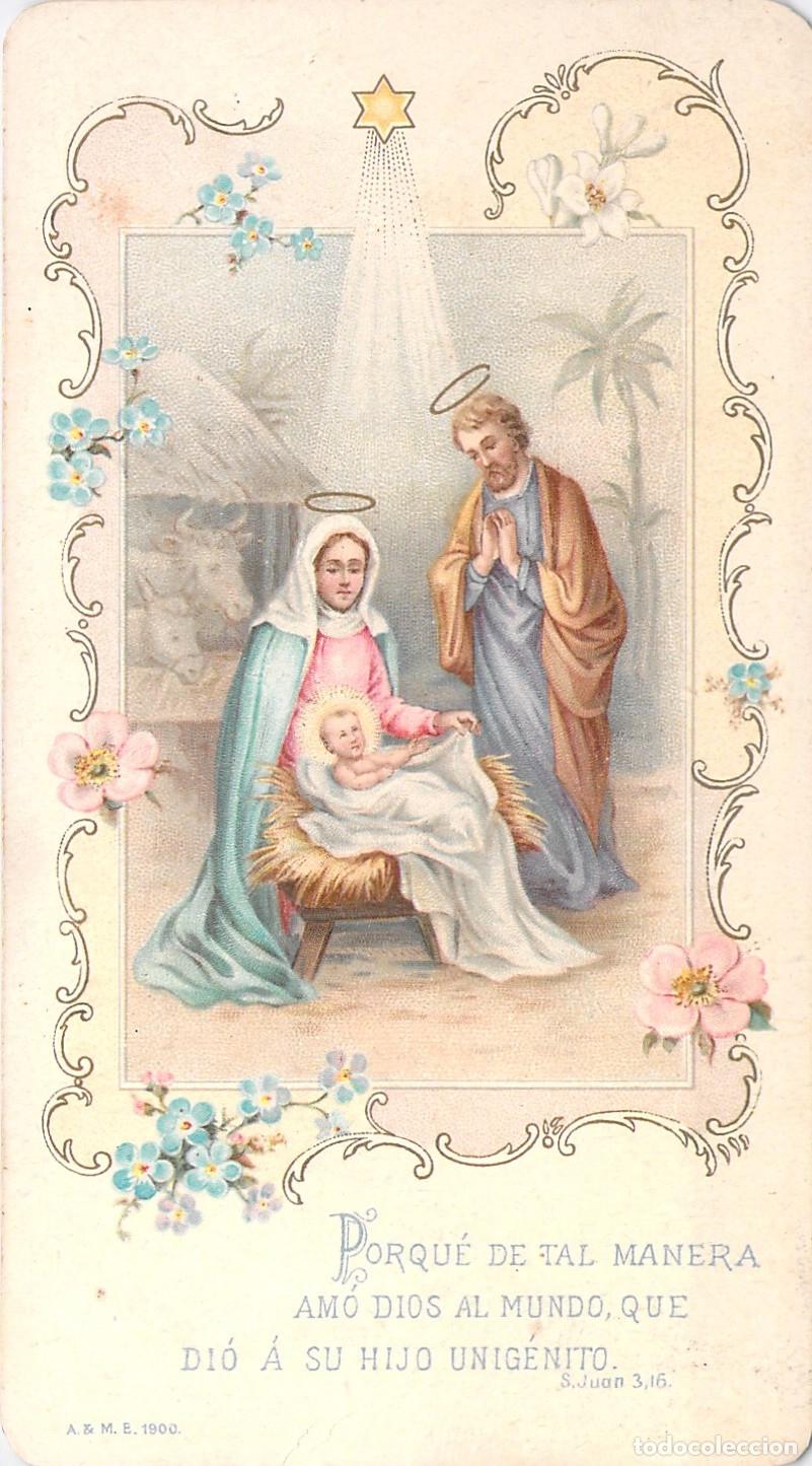 Postales: Estampa Religiosa del Nacimiento de Jes&uacute;s y Oraci&oacute;n de Navidad