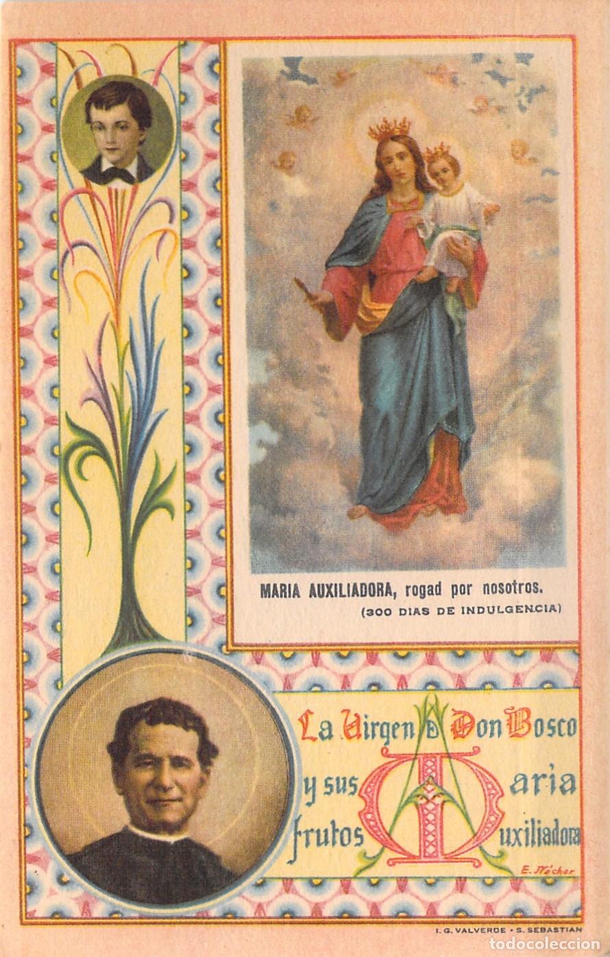 Postales: Estampa Religiosa de Mar&iacute;a Auxiliadora y San Juan Bosco