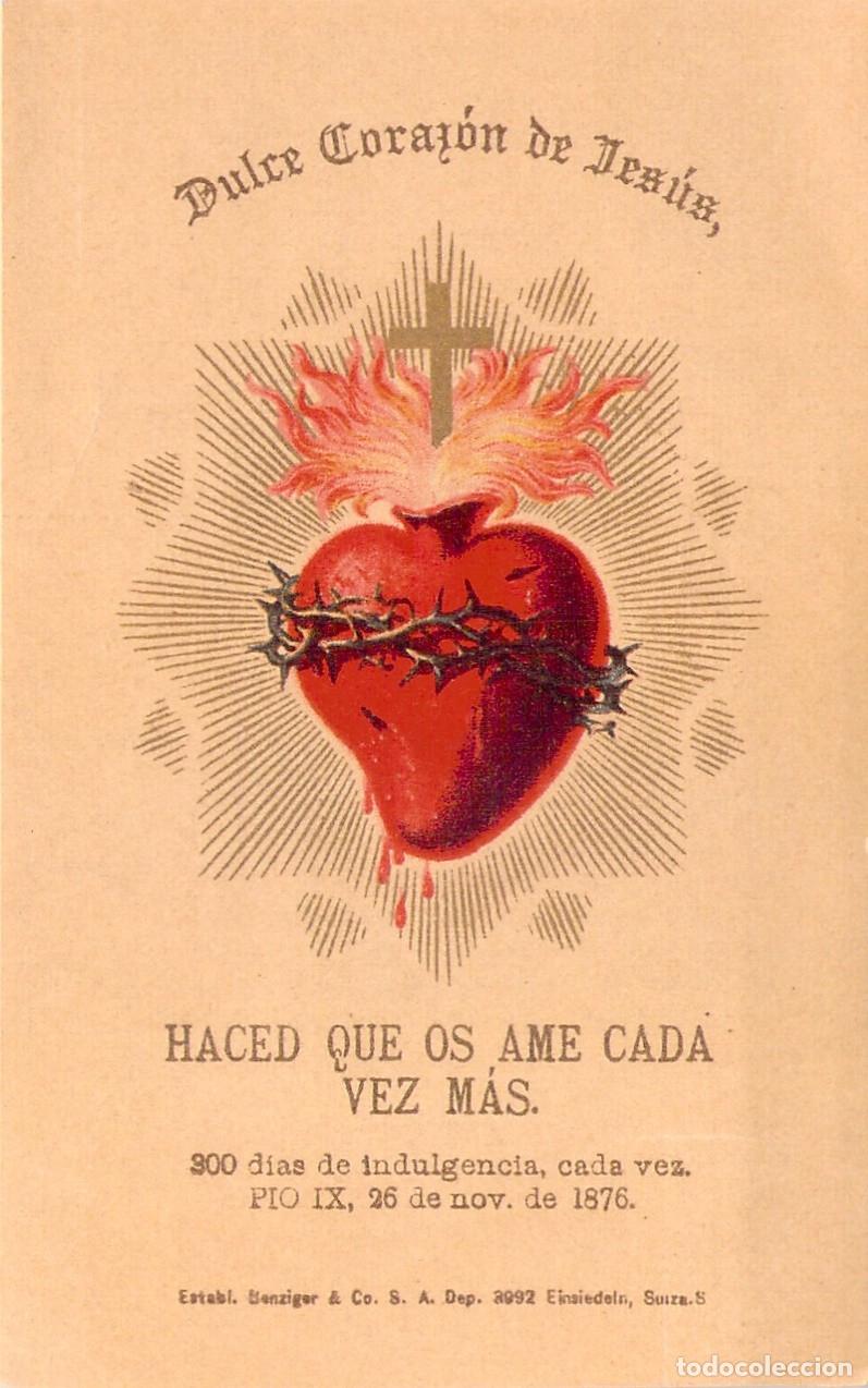 Postales: Estampa Religiosa del Dulce Coraz&oacute;n de Jes&uacute;s con Promesas
