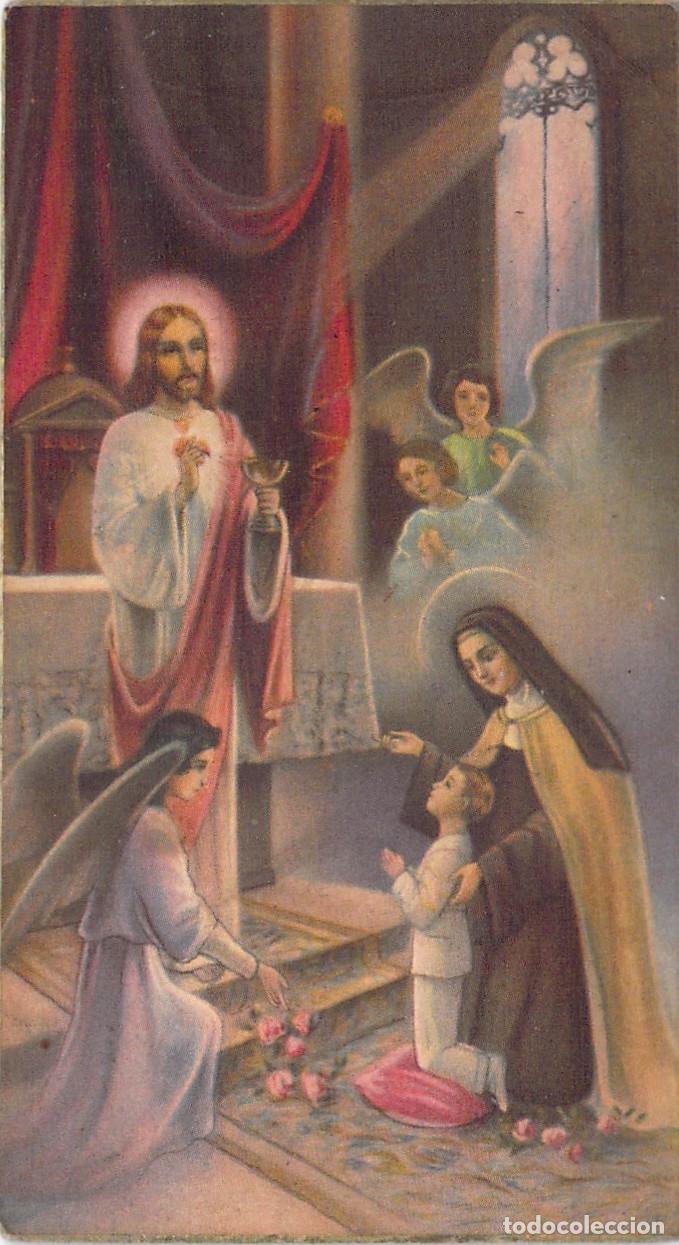 Postales: Estampa Recordatorio Primera Comuni&oacute;n Jes&uacute;s y Santa Teresa