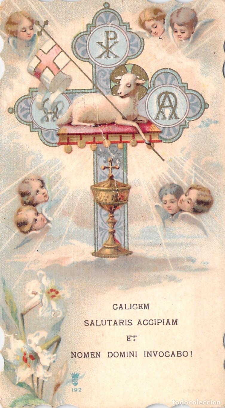 Postales: Estampa de Primera Comuni&oacute;n en Colegio de Barcelona