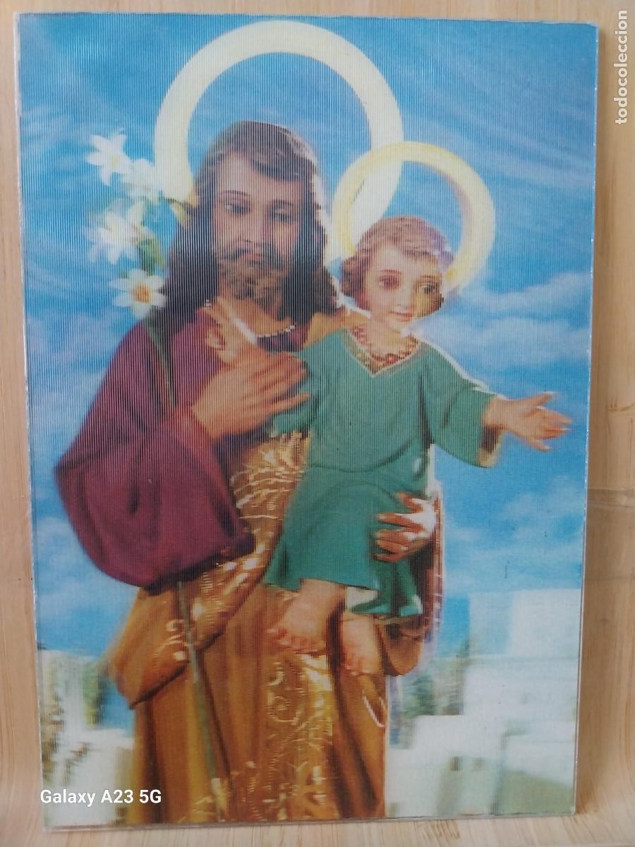Postales: SAN JOSE CON EL NI&Ntilde;O POSTAL HOLOGRAFICA PL&Aacute;STICA ED FISA 203 SC ORIGINAL