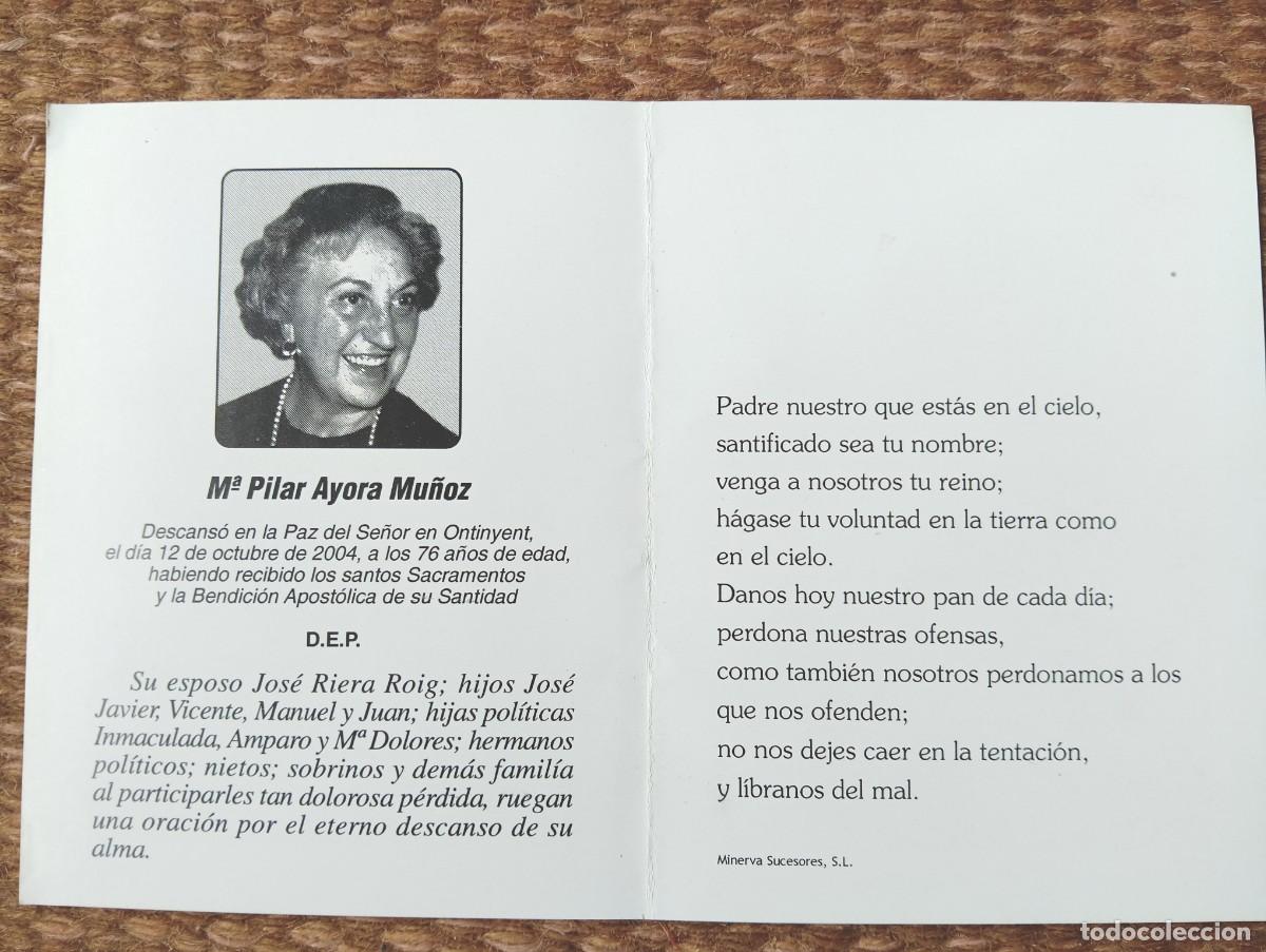 Postkarten: onteniente - ESQUELA - RECUERDO DE SE&Ntilde;OR FALLECIDA EN 2004