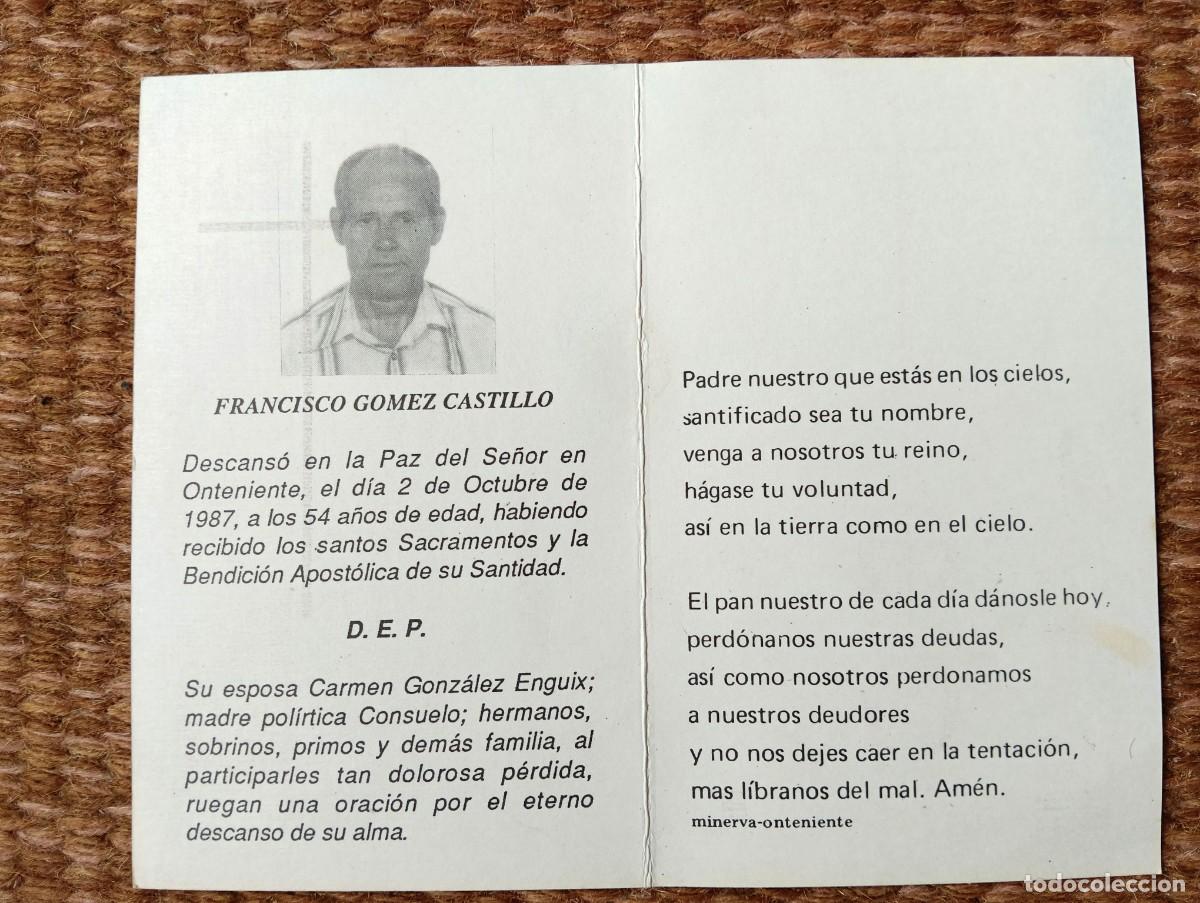 Postkarten: onteniente - ESQUELA - RECUERDO DE SE&Ntilde;OR FALLECIDO EN 1987