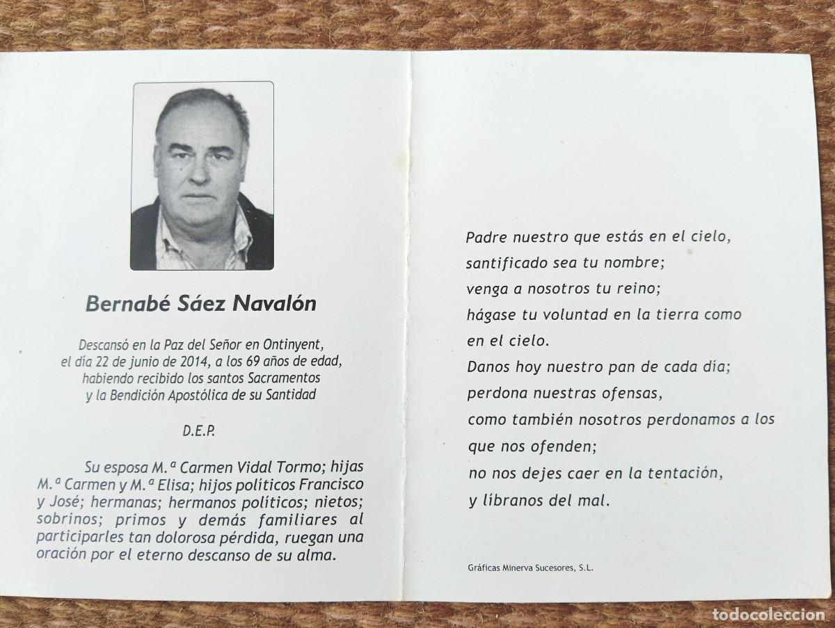 Postkarten: onteniente - ESQUELA - RECUERDO DE SE&Ntilde;OR FALLECIDO EN 2014
