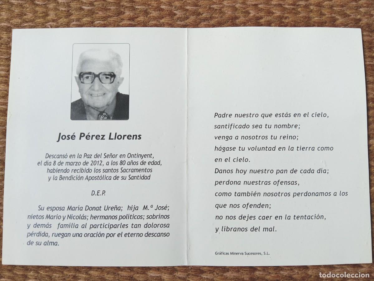 Postkarten: onteniente - ESQUELA - RECUERDO DE SE&Ntilde;OR FALLECIDO EN 2012