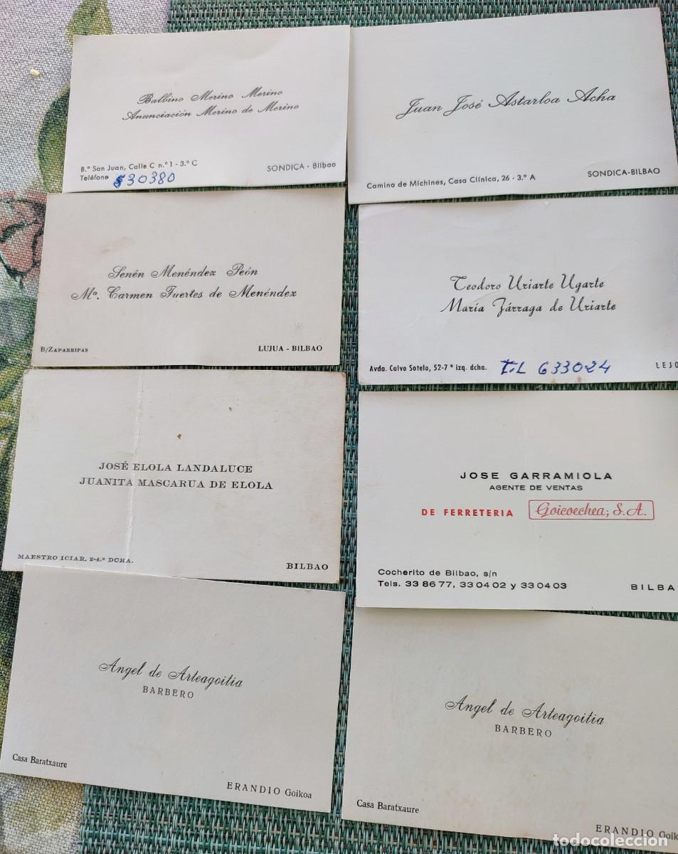 Postales: LOTE 8 TARJETAS DE VISITA ZONA TXORIERRI-BIZKAIA (LUJUA-ERANDIO-LEJONA-SONDICA-BILBAO)
