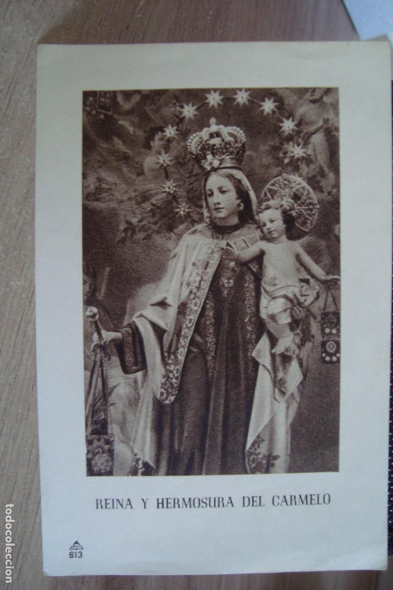 Postales: ANTIGUA ESTAMPA RELIGIOSA VIRGEN DEL CARMELO. 1958