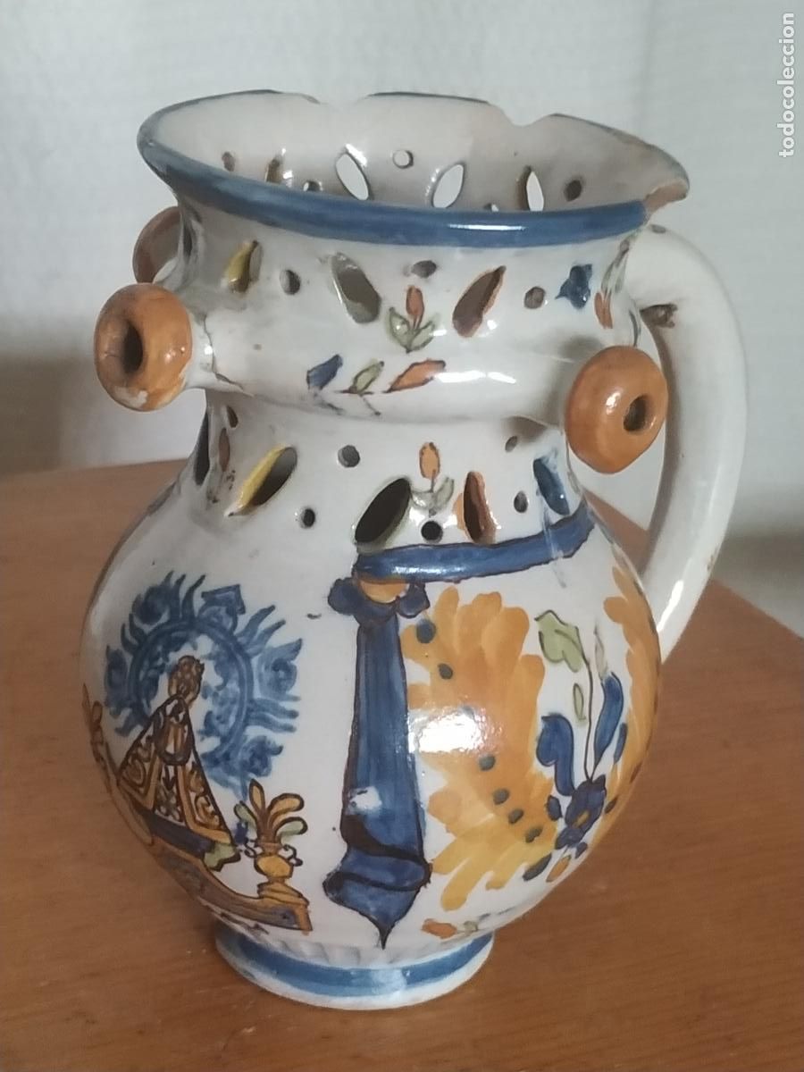 Postales: Jarra burladera cer&aacute;mica Talavera Virgen del Prado Ruiz Luna