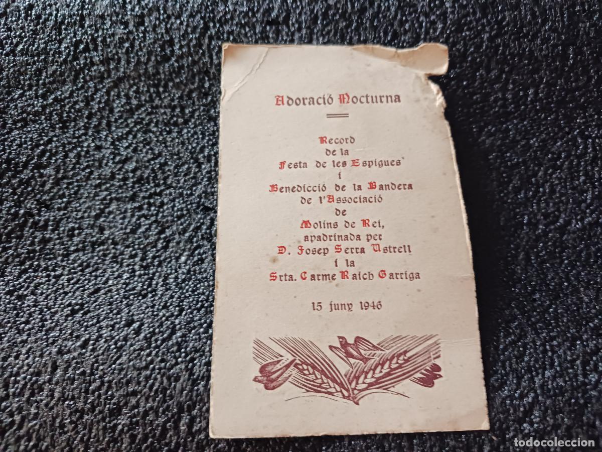 Postales: adoracio nocturna, festa de les espigues, molins de rei 1946, benediccio de la bandera