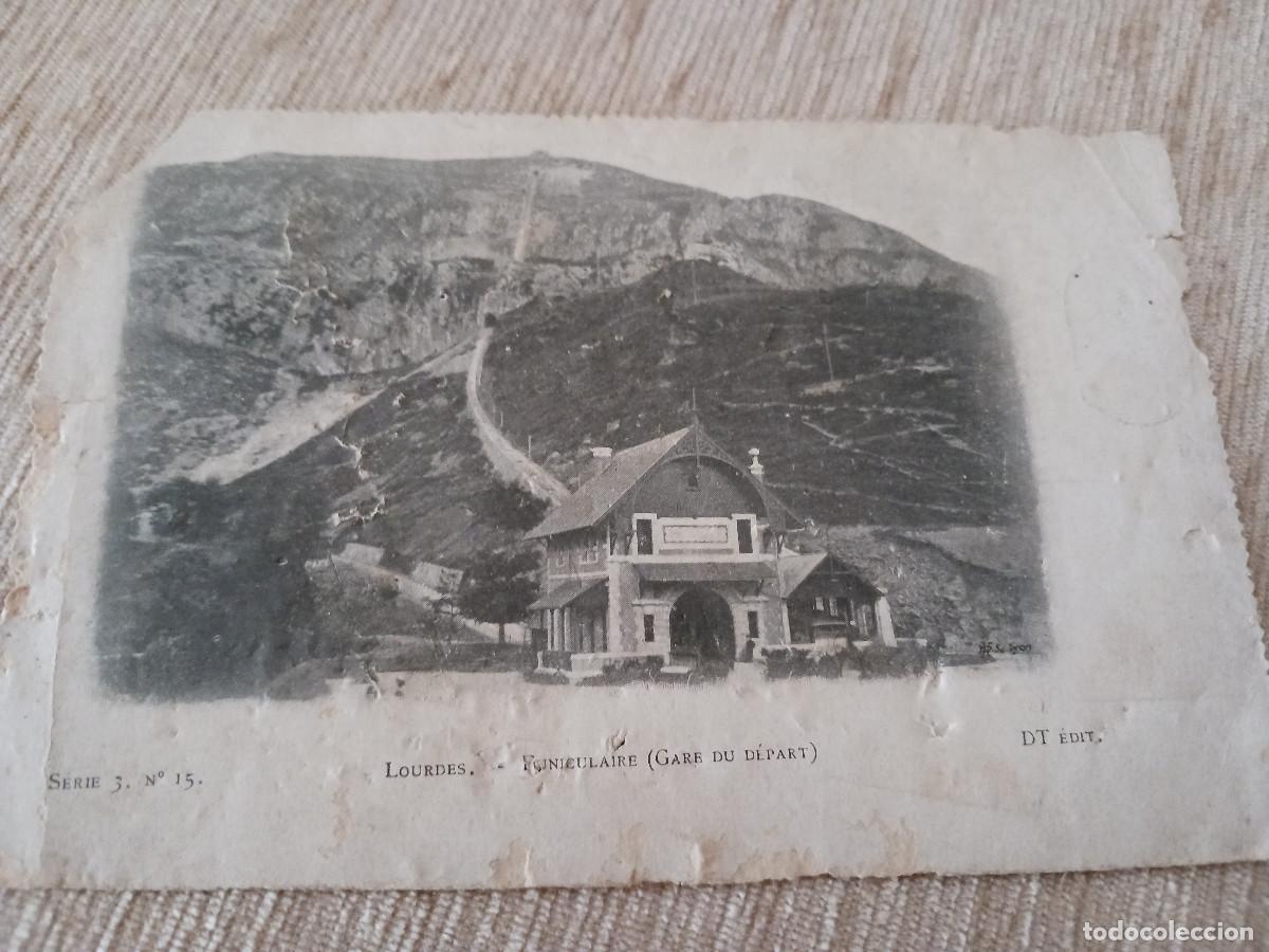 Postales: lourdes, funiculaire, gare du depart, DT edit. serie 3 n&ordm; 15, la gioconda, circulada 1909