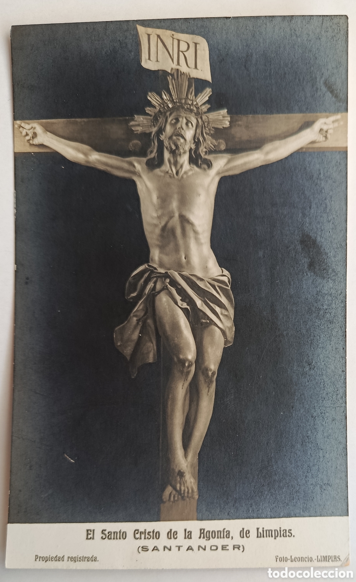 Postales: Antigua postal fotograf&iacute;ca religiosa santo cristo de la agon&iacute;a de limpias Santander