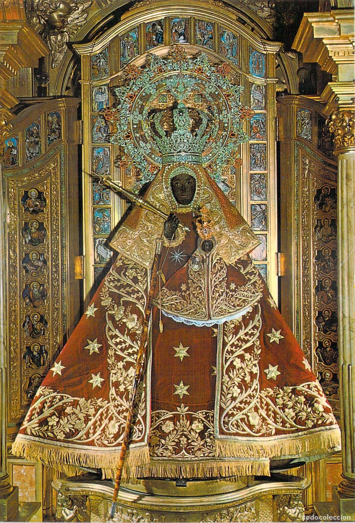 Postales: Postal de la Virgen de Guadalupe en su Trono