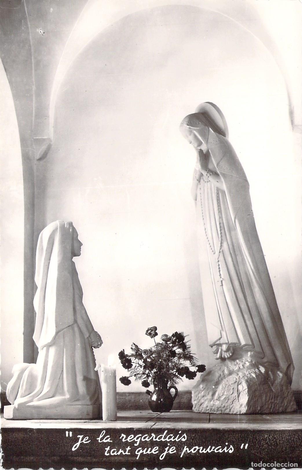 Postales: Postal de Lourdes, Escultura de la Aparici&oacute;n de la Virgen Mar&iacute;a