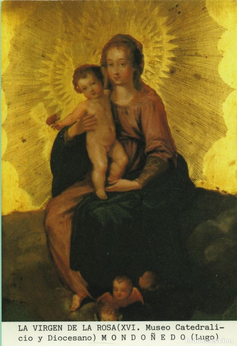 Postales: La Virgen de la Rosa (XVI. Museo Catedralicio y Diocesano). Mondo&ntilde;edo. Lugo. Sin circular. ED. VISTA