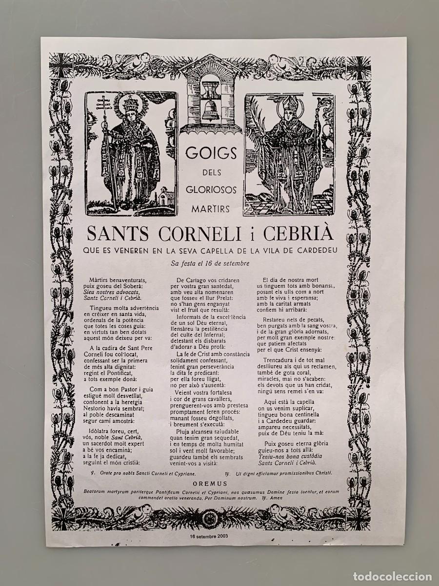 Postales: Goig Gozo Santos Cornelio y Cipriano Cardedeu Estampa Religiosa Misa Catalan