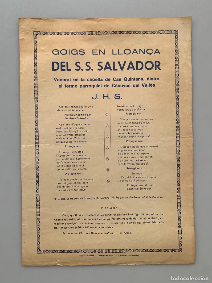 Postales: Goig Gozo San Salvador Canoves Estampa Religiosa Misa Catalan