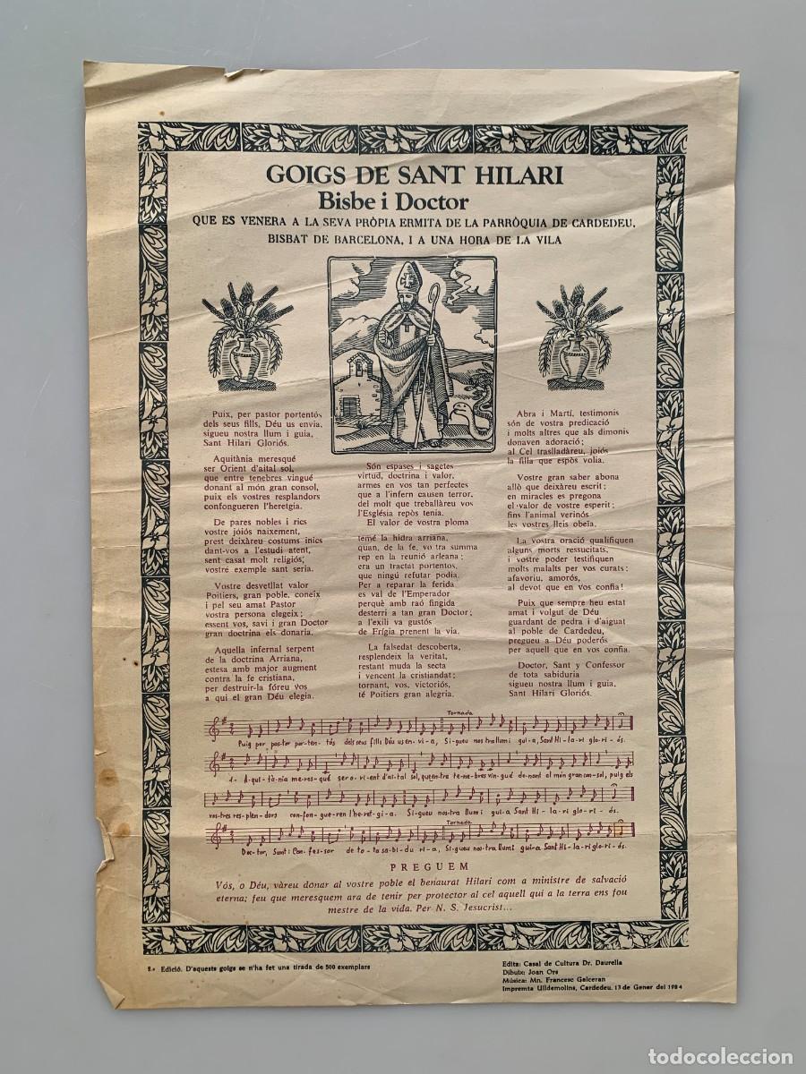Postales: Goig Gozo San Hilario Ermita Cardedeu Estampa Religiosa Misa Catalan 1984