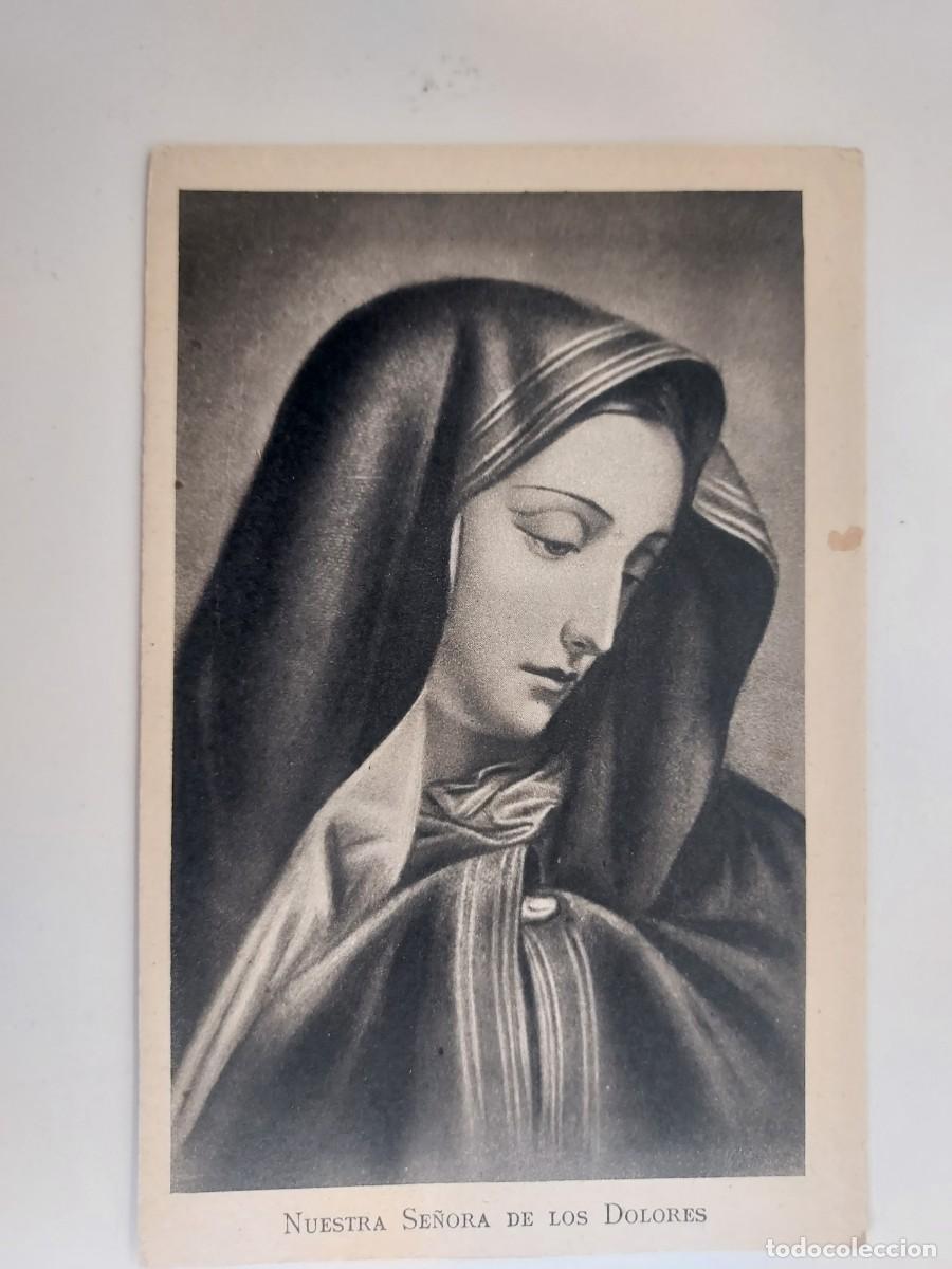 Postales: POSTAL RELIGIOSA NUESTRA SE&Ntilde;ORA DE LOS DOLORES. ESCRITA EN 1944. M. ARRIBAS. ANTIGUA