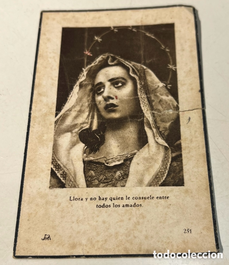Postales: Estampa Religiosa. Obituario. Ceuti. Murcia. 1944.